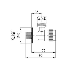 Кран приборный Kroner KRP Edelstahl Klassisch-ESG102 ½''х¾'' НН нержавеющая сталь CV022975