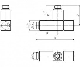 Кран кутовий для сушки для рушників Mario квадрат G1 / 2 