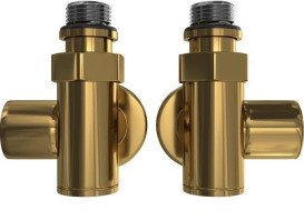 Кран угловой под ТЭН для полотенцесушителей Mario 1/2 золото сатин 4820258988754