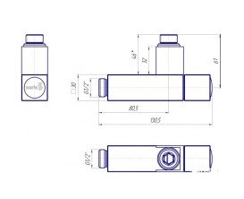 Кран кутовий профільний для сушки для рушників Mario 1/2 золото сатин 4820258988761