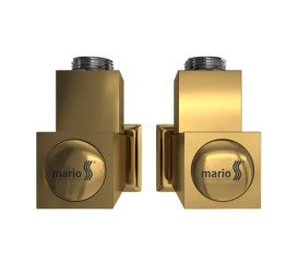 Кран угловой профильный для полотенцесушителей Mario 1/2 золото сатин 4820258988761