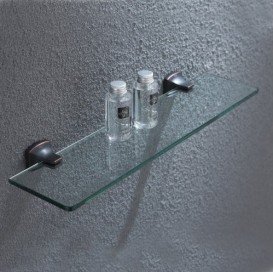 Полочка для ванной Kraus Fortis стекло/латунь темный шоколад KEA-13345-ORB 