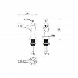 Змішувач для біде Kraus Ventus латунь сатин KEF-15006BN