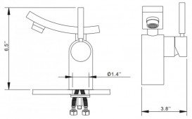 Смеситель для раковины Kraus Unicus однорычажный латунь хром KEF-14301CH 