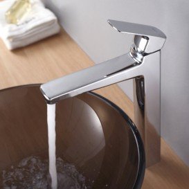 Смеситель для раковины Kraus Virtus однорычажный высокий латунь хром KEF-15500CH 