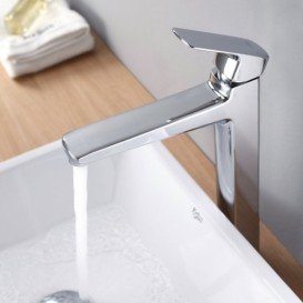 Смеситель для раковины Kraus Virtus однорычажный высокий латунь хром KEF-15500CH 