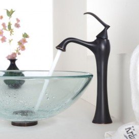 Смеситель для раковины Kraus Ventus однорычажный высокий латунь темный шоколад KEF-15000-ORB