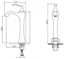 Смеситель для раковины Kraus Ventus однорычажный высокий латунь темный шоколад KEF-15000-ORB