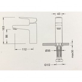 Смеситель для раковины Kraus Virtus однорычажный латунь хром KEF-15501CH