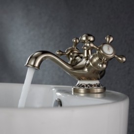 Змішувач для раковини Kraus Apollo двухвентильний латунь сатин KEF-16000BN