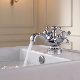 Смеситель для раковины Kraus Apollo двухвентильный латунь хром KEF-16000CH 