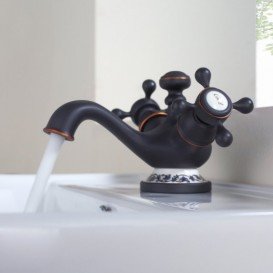 Змішувач для раковини Kraus Apollo двухвентильний латунь темний шоколад KEF-16000-ORB