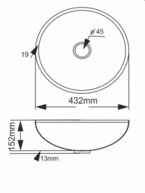Раковина для ванної накладна кругла скляна Kraus GV-700-19mm
