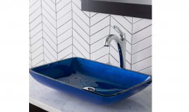 Раковина для ванної накладна скляна Kraus GVR-204-RE-15mm