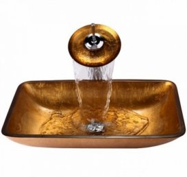 Раковина для ванної накладна скляна Kraus GVR-210-RE-15mm