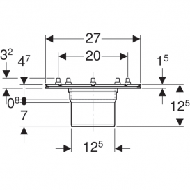Кріпильний притискний фланець Geberit для трапів 13х13 см 388.102.00.1