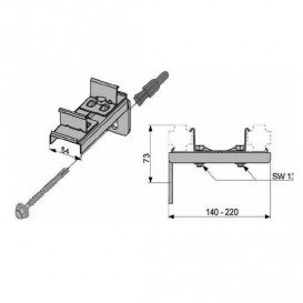Крепление двойное Tece Teceprofil нержавеющая сталь 9030011