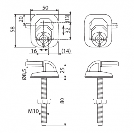Крепление сидения для унитаза AlcaPlast P0009-ND