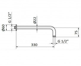 Кронштейн для душевой системы GRB Hidromasaje Curved Arm настенный белый 05025011