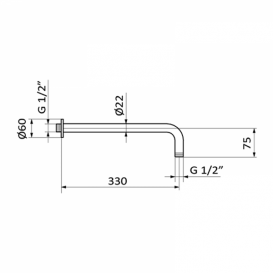 Кронштейн для душевой системы GRB Hidromasaje Curved Arm настенный матовое золото 05025057