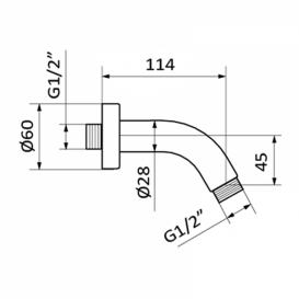 Кронштейн для душової системи GRB Hidromasaje Arm Harry настінний хром 058203