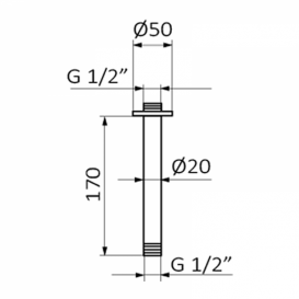 Кронштейн для душевой системы GRB in Cool Ceiling Arm потолочный белый 05025031