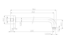 Кронштейн для верхнего душа Bossini 350 мм хром H71000H00030003