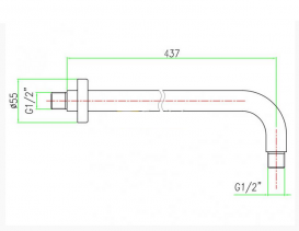 Кронштейн для верхнього душу Fiore настінний хром 35BR0004