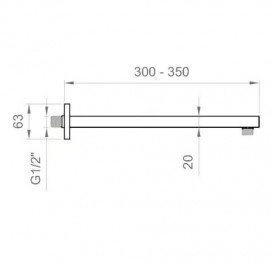 Кронштейн для верхнего душа Ponsi Soffione 350 мм латунь хром BNBRACBR08