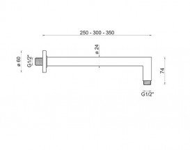 Кронштейн для верхнего душа Ponsi Soffione 350 мм латунь хром BNBRACBR40