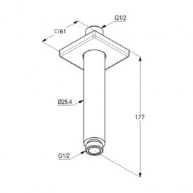Кронштейн для верхнього душу стельовий Kludi A-Qa білий / хром 6653591-00