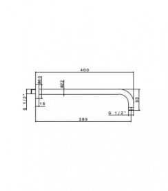 Кронштейн для верхнего душа Vema Vema настенный 400 мм хром V08253B0010