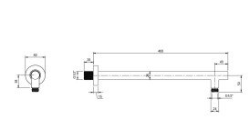 Кронштейн для верхнього душу Villeroy & Boch Universal Showers латунь матовий нікель TVC00045351064