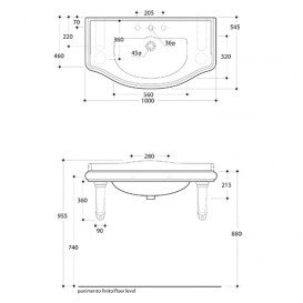 Кронштейн под раковину Kerasan Retro керамический черный 107904
