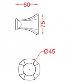 Гачок для ванної ArtCeram Civitas одинарний кераміка чорний глянсовий CIC008 03;00