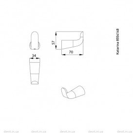 Крючок для ванной Devit Katarina одинарный латунь хром 8554148