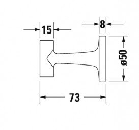Гачок для ванної Duravit Starck T подвійний хром 0099291000