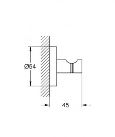 Крючок для ванной Grohe QuickFix Start одинарный металл суперсталь 41173DC0