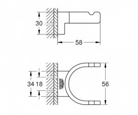 Гачок для ванної Grohe Selection подвійний метал холодний світанок глянсовий 41049GL0
