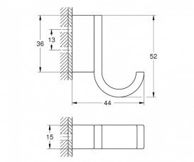 Гачок для ванної Grohe Selection одинарний метал темний матовий графіт 41039AL0