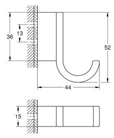 Крючок для ванной Grohe Selection одинарный металл фантомный черный 41216KF0