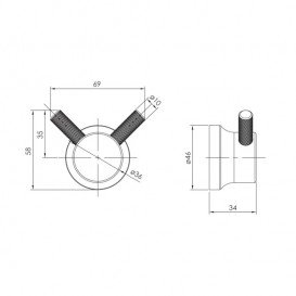 Крючок для ванной Imprese Brenta двойной графит ZMK091908210