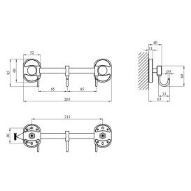 Крючок для ванной Kroner Elbe-ACC2914-3 тройной металл хром CV022875
