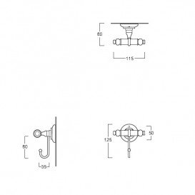 Гачок для ванної Simas Accessori настінний хром 260204
