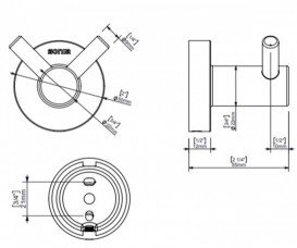 Гачок для ванної Sonia Astral подвійний латунь хром 181582