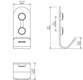 Гачок для ванної Sonia Quick одинарний алюміній чорний матовий 188871