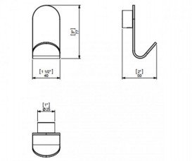 Крючок для ванной Sonia S5 одинарный нержавеющая сталь чёрный 176465