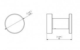 Крючок для ванной Sonia Tecno Project одинарный Ø35 мм латунь матовый никель 176977