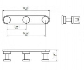Крючок для ванной Sonia Tecno Project тройной латунь хром 116904