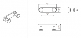 Гачок для ванної Sonia Tecno Project Black подвійний чорний матовий 172320